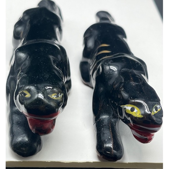 Mid Century Black Panther Figurine Japanese‎ RedwareJaguar (5.5